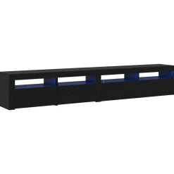 vidaXL TV-skåp 2 pcs Svart Ek 240 x 35 x 40 cm Konstruerat trä