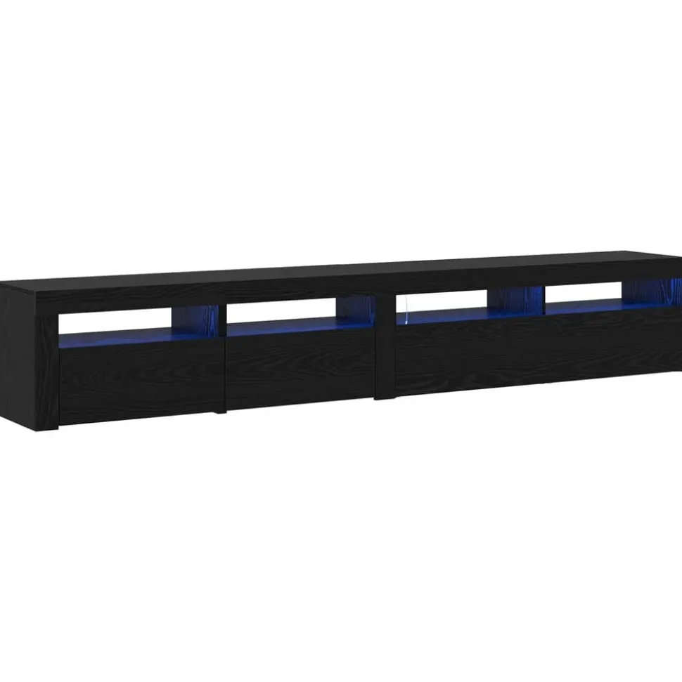 vidaXL TV-skåp 2 pcs Svart Ek 240 x 35 x 40 cm Konstruerat trä