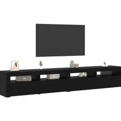 vidaXL TV-skåp 2 pcs Svart Ek 240 x 35 x 40 cm Konstruerat trä