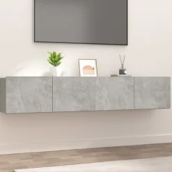 Best vidaXL TV-skåp 2 st 80x30x30 cm konstruerat trä Betonggrå
