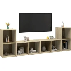 vidaXL TV-skåp 4 st sonoma-ek 72x35x36,5 cm konstruerat trä