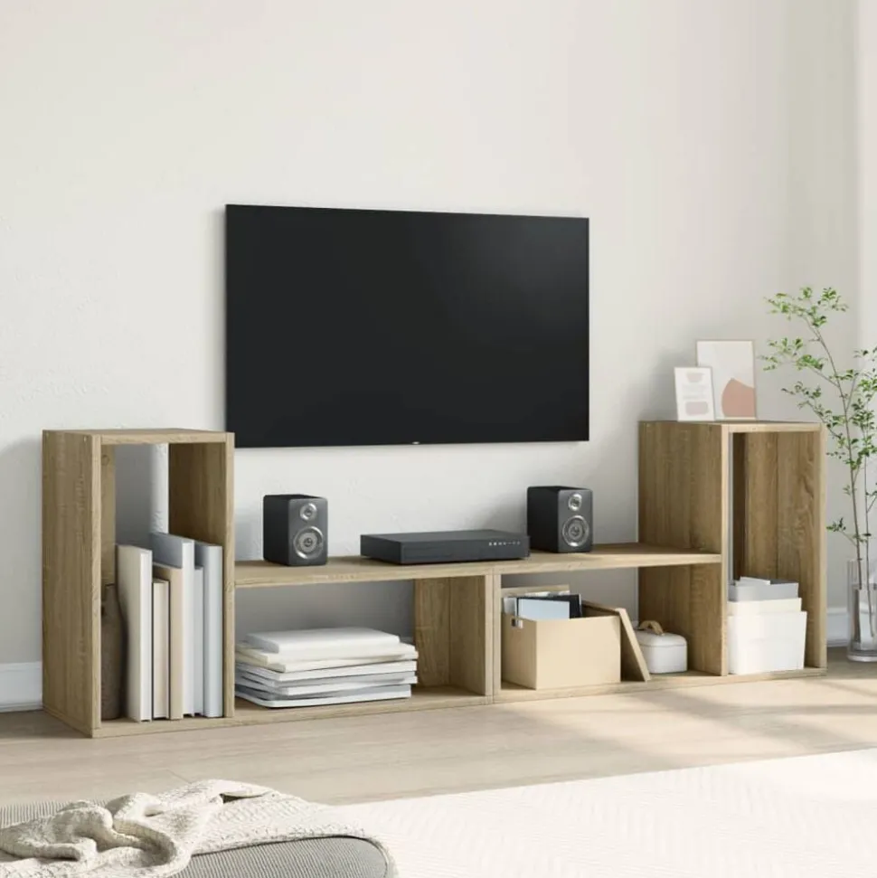 vidaXL TV-skåp 2 st sonoma-ek 75x30x50 cm konstruerat trä