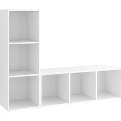 Discount vidaXL TV-skåp 2 st 107x35x37 cm konstruerat trä Vit
