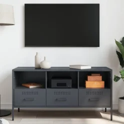 vidaXL TV-skåp antracit 100,5x39x50,5 cm stål