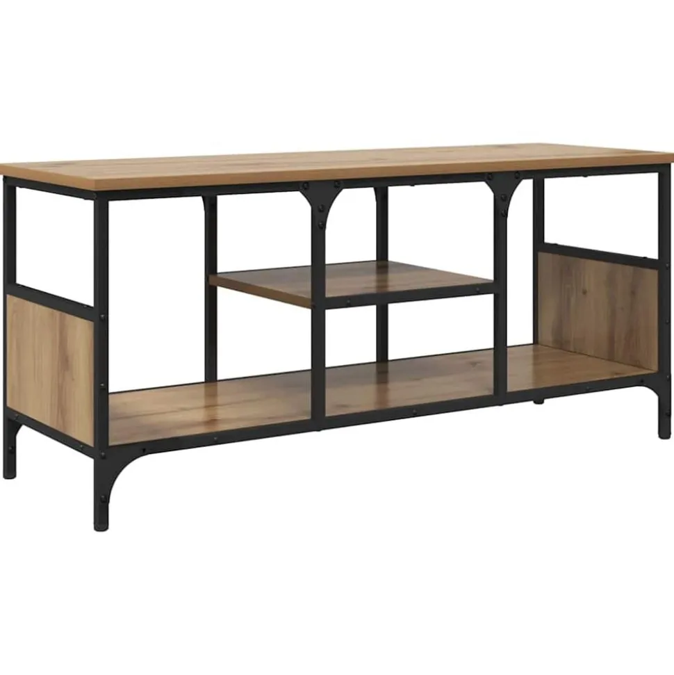 vidaXL TV-skåp Artisan Ek 100 x 35 x 45 cm Konstruerat trä och järn