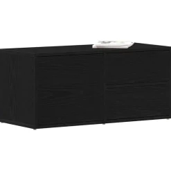 vidaXL TV-skåp med låda Svart Ek 80 x 34 x 36 cm Konstruerat trä