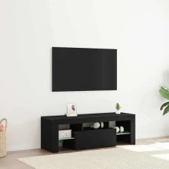 Best vidaXL TV-skåp med låda 120 x 35 x 40 cm Konstruerat trä Svart ek