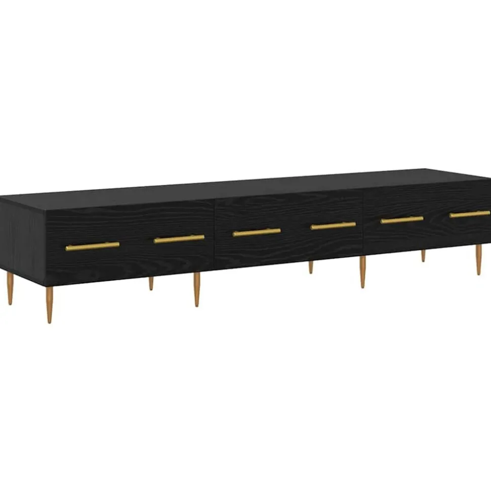 vidaXL TV-skåp med låda Svart Ek 150 x 36 x 30 cm Konstruerat trä