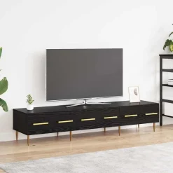 vidaXL TV-skåp med låda Svart Ek 150 x 36 x 30 cm Konstruerat trä