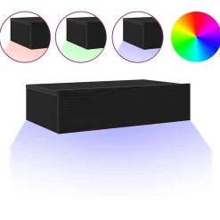 Best vidaXL TV-skåp med LED-lampor 60x35x15,5 cm Svart ek