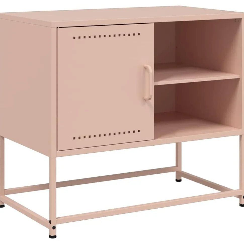 vidaXL TV-skåp rosa 68x39x60,5 cm stål