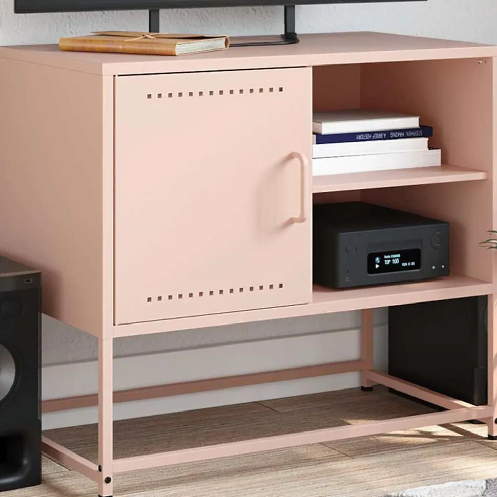 vidaXL TV-skåp rosa 68x39x60,5 cm stål