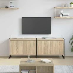 Hot vidaXL TV-skåp Sonoma 140 x 36 x 49,5 cm Konstruerat trä Sonoma ek