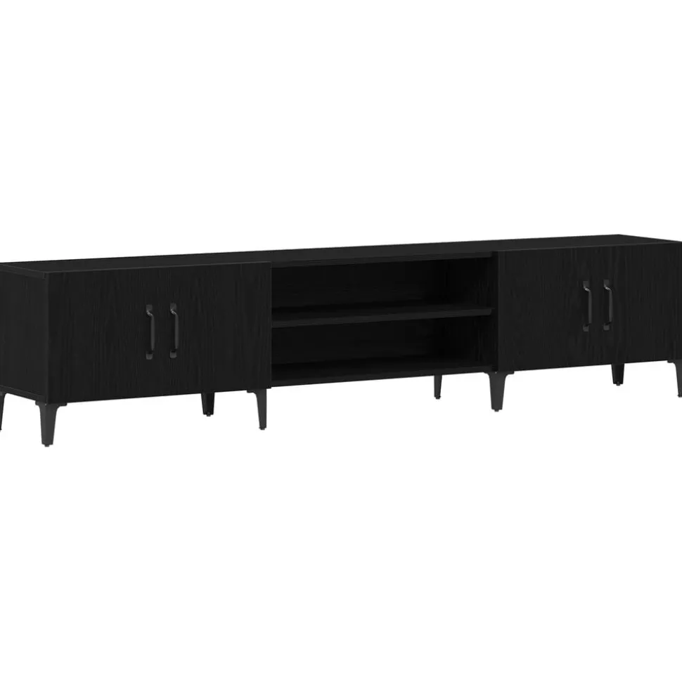 vidaXL TV-skåp Svart Ek 180 x 31,5 x 40 cm Konstruerat trä