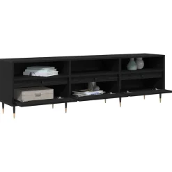 vidaXL TV-skåp Svart Ek 150 x 30 x 45 cm Konstruerat trä