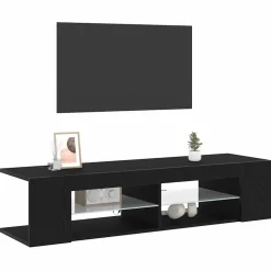 vidaXL TV-skåp 135 x 39 x 30 cm Konstruerat trä Svart ek