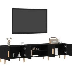Discount vidaXL TV-skåp 180 x 31,5 x 40 cm Konstruerat trä Svart ek