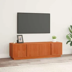 vidaXL TV-skåp VaxBrun 140 x 40 x 40 cm Massivt furu