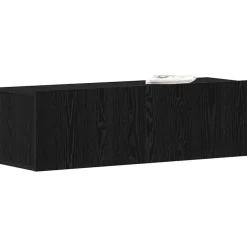 Hot vidaXL TV-skåp Väggmonterad 100 x 30 x 30 cm Konstruerat trä Svart ek