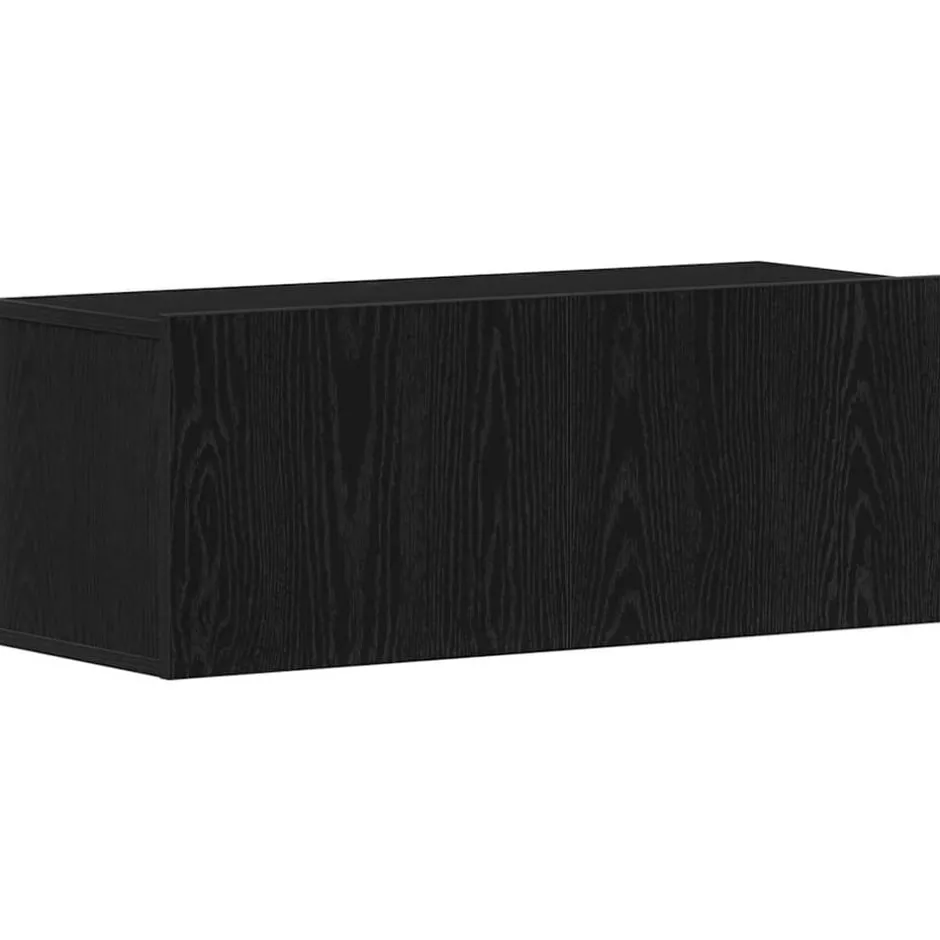vidaXL TV-skåp Väggmonterad 80 x 30 x 30 cm Konstruerat trä Svart ek