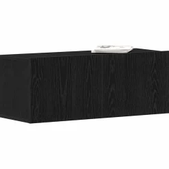vidaXL TV-skåp Väggmonterad 80 x 30 x 30 cm Konstruerat trä Svart ek