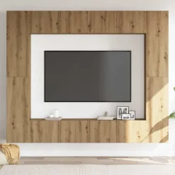 Outlet vidaXL TV-skåp väggmonterat 8 delar konstruerat trä artisan ek