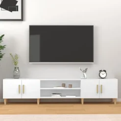 Hot vidaXL TV-skåp 180x31,5x40 cm konstruerat trä Vit