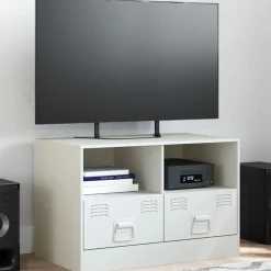 vidaXL TV-skåp vit 67x39x44 cm stål