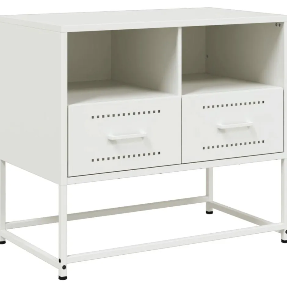 Outlet vidaXL TV-skåp 68x39x60,5 cm stål Vit
