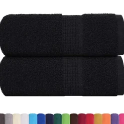 vidaXL Tvätthanddukar FROGN 2 st svart 30x30 cm 360 gsm