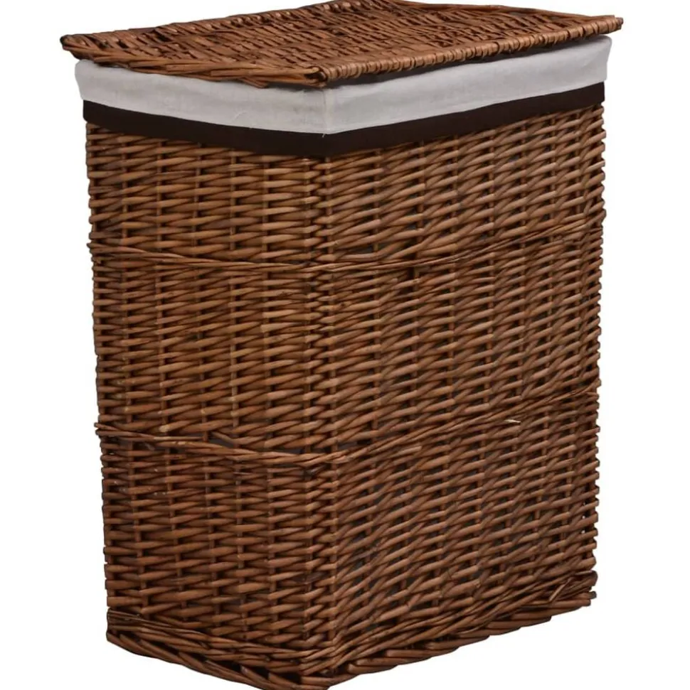 vidaXL Tvättkorg brun pil