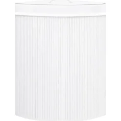 New vidaXL Tvättkorg för hörn bambu 60 L Vit
