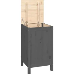 Clearance vidaXL Tvättkorg 44x44x76 cm massiv furu Grå