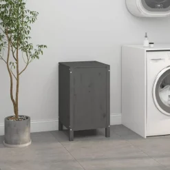 Clearance vidaXL Tvättkorg 44x44x76 cm massiv furu Grå