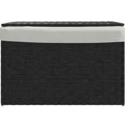 Online vidaXL Tvättkorg med lock 55,5x35x34 cm konstrotting Svart