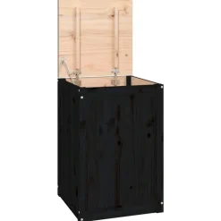 Sale vidaXL Tvättkorg 44x44x66 cm massiv furu Svart
