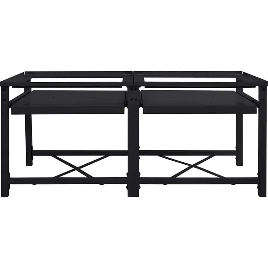 Online vidaXL Tvättmaskin Pedestal 2 pcs 120 x 56 x 52 cm Stål Svart