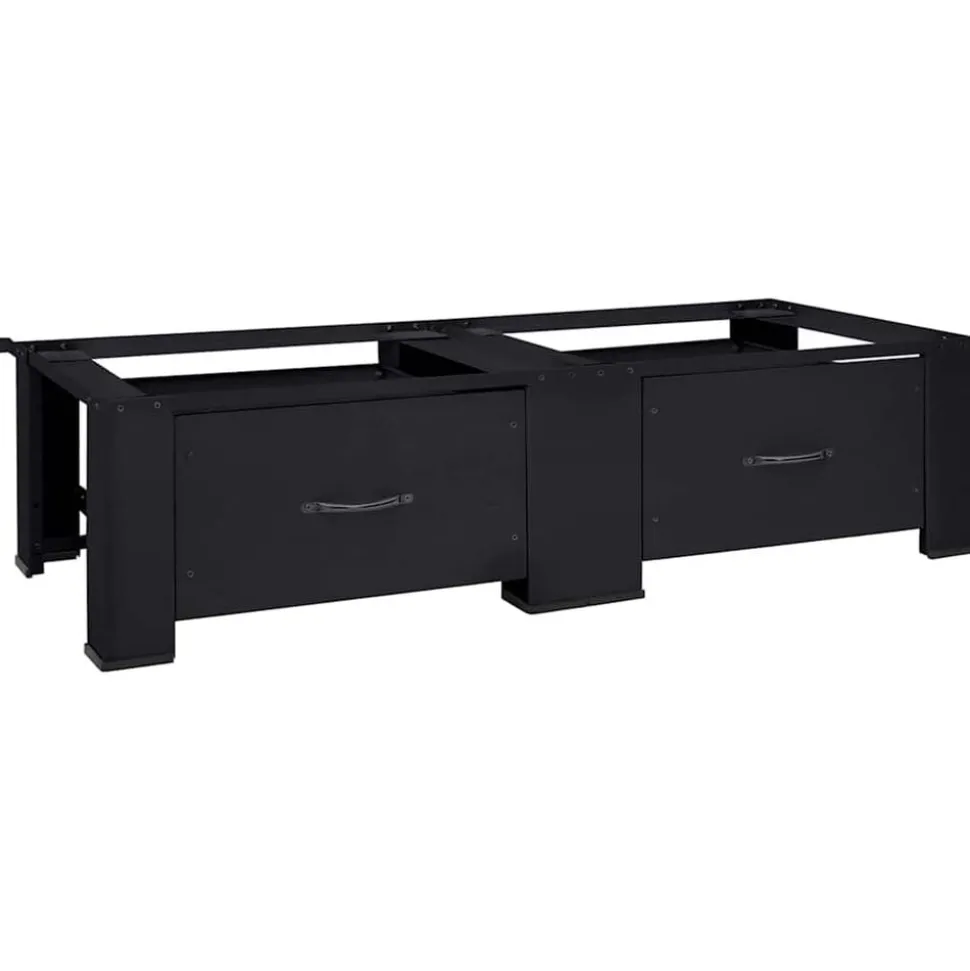vidaXL Tvättmaskin Pedestal 2 pcs Svart 127 x 54,5 x 32,5 cm Stål
