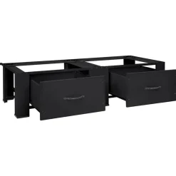 vidaXL Tvättmaskin Pedestal 2 pcs Svart 127 x 54,5 x 32,5 cm Stål