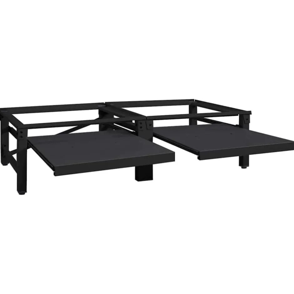 Online vidaXL Tvättmaskin Pedestal 2 pcs 124,5 x 61,5 x 32,5 cm Stål Svart