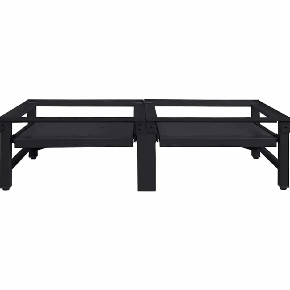 Online vidaXL Tvättmaskin Pedestal 2 pcs 124,5 x 61,5 x 32,5 cm Stål Svart