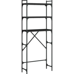 vidaXL Tvättmaskinhylla svart 67x25x163 cm konstruerat trä