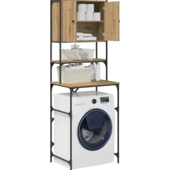 Clearance vidaXL Tvättmaskinskåp 68 x 48,5 x 194 cm Konstruerat trä artisan ek