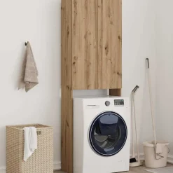 Best vidaXL Tvättmaskinsskåp 64x25,5x190 cm artisan ek
