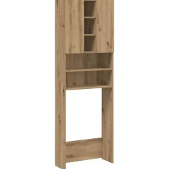 vidaXL Tvättmaskinsskåp artisan ek 64x25,5x190 cm