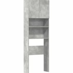 vidaXL Tvättmaskinsskåp betonggrå 64x24x190 cm konstruerat trä