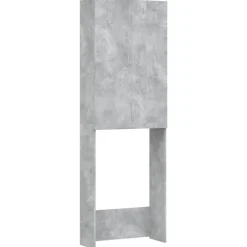 Clearance vidaXL Tvättmaskinsskåp 64x25,5x190 cm Betonggrå