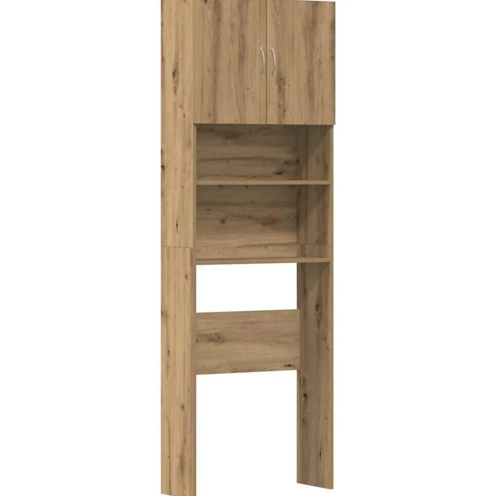 vidaXL Tvättmaskinsskåp hantverksmässig ek 64x24x190cm konstruerat trä