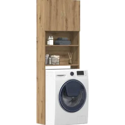 vidaXL Tvättmaskinsskåp hantverksmässig ek 64x24x190cm konstruerat trä