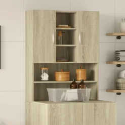Clearance vidaXL Tvättmaskinsskåp sonoma-ek 70,5x24x90 cm Sonoma ek